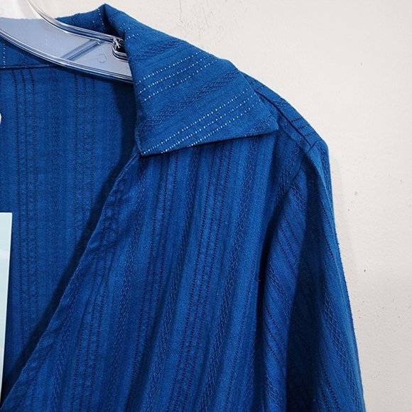 Dressfo NWT faux wrap front tab sleeve v-neck blouse woman's size 10 - Picture 10 of 10